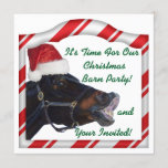 Christmas Equestrian Horse Pony Barn Party Invitation