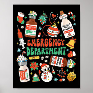 Christmas Er Nurse Emergency Department Er Ed Nurs Poster