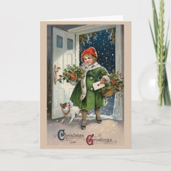 "christmas Errands" Greeting Card by ChristmasVintage at Zazzle