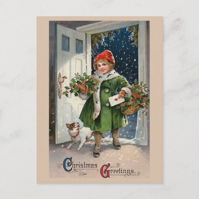 "Christmas Errands" Postcard (Front)