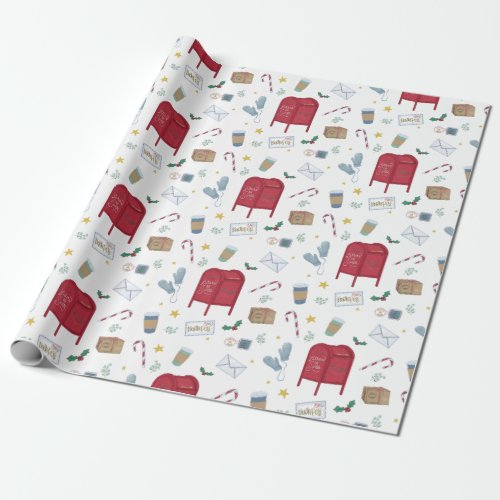 Christmas Errands Santa Mail Letters to Santa Wrapping Paper