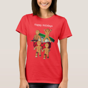 Christmas Escaping Gingerbread Men Cute T-Shirt