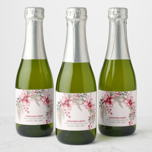 Christmas Eucalyptus Chic Mini Champagne Labels