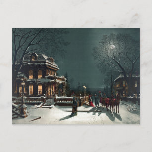 Christmas Eve 1880 Holiday Postcard