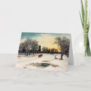 Christmas Eve, 1889, vintage painting, Card