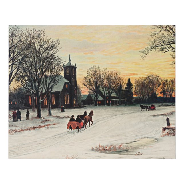 Christmas Eve, 1889, vintage painting, Faux Canvas Print (Front)
