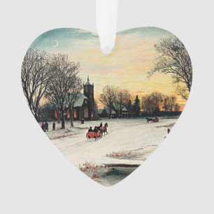 Christmas Eve, 1889, vintage painting, Ornament