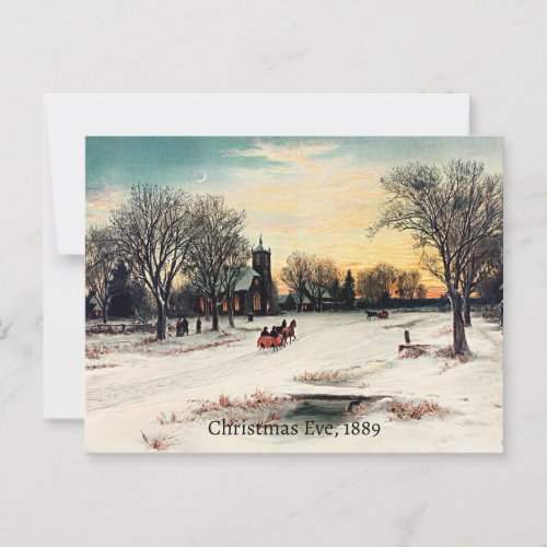 Christmas Eve 1889 vintage painting Postcard