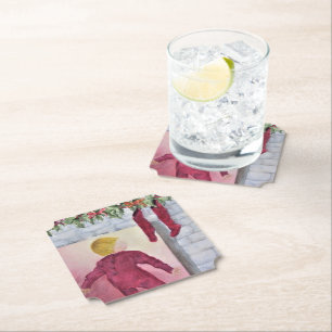 Christmas Eve Anticipation Paper Coaster