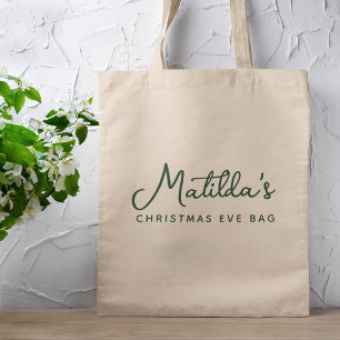 Christmas Eve Bag Festive Holiday Name Tote