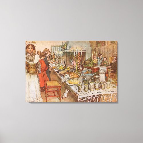 Christmas Eve by Carl Larsson Vintage Holidays Canvas Print