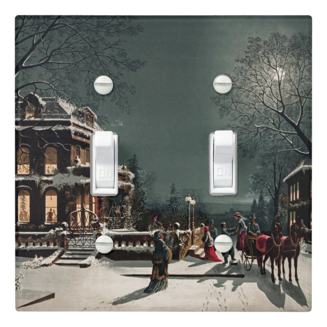 Christmas Eve by Joseph Hoover and Sons Light Switch Cover (In Situ)