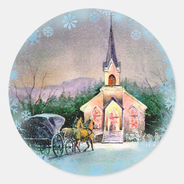 CHRISTMAS EVE by SHARON SHARPE Classic Round Sticker (Front)