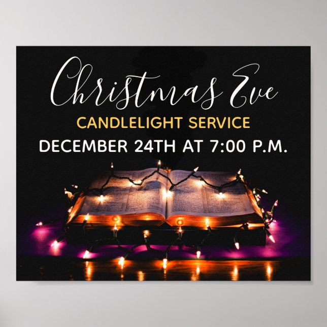 Christmas Eve Candlelight Church Service Poster (Front)