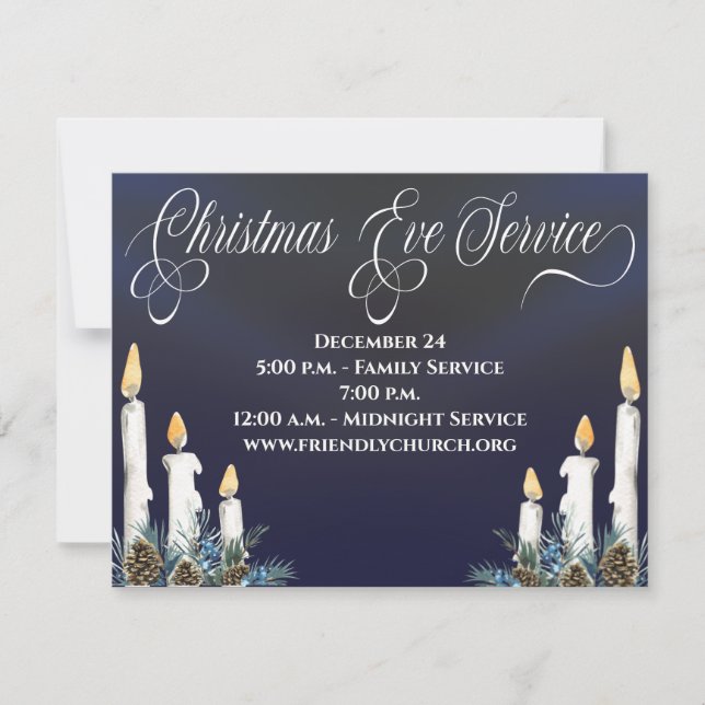 Christmas Eve Candlelight Service Church Invitation (Front)