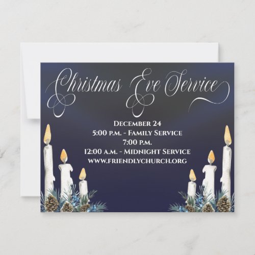 Christmas Eve Candlelight Service Church Invitation