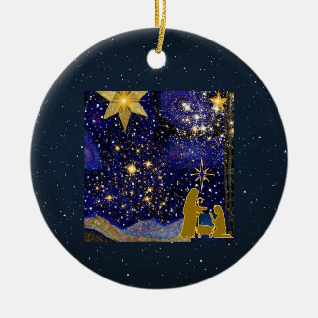 Christmas Eve Ceramic Ornament (Front)