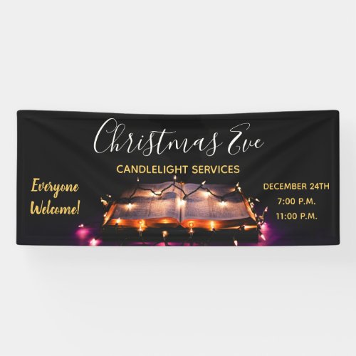 Christmas Eve Church Candlelight Service Banner