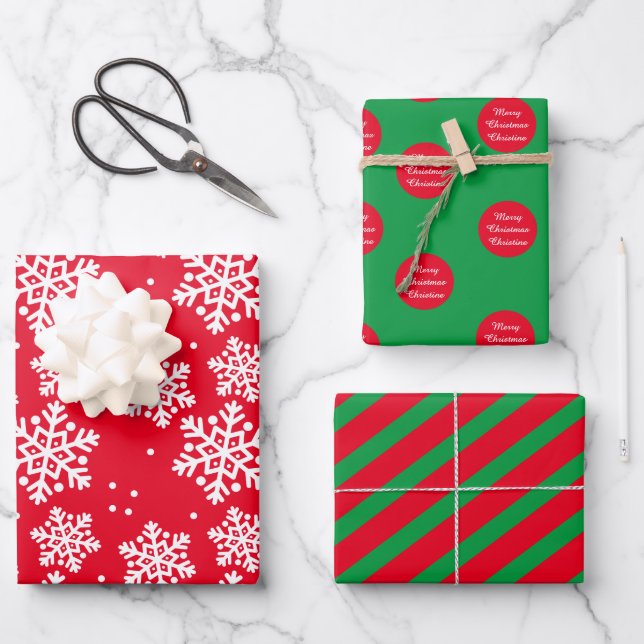 Christmas Eve Colorful Wrapping Paper Sheets (Front)