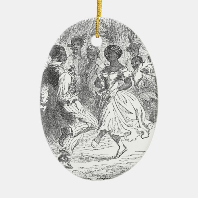 Christmas Eve Festivities on a Louisiana Estate Ceramic Ornament (Front)