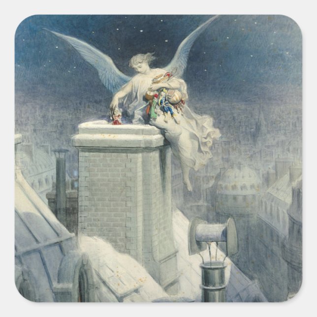 Christmas Eve - Gustave Dore Square Sticker (Front)