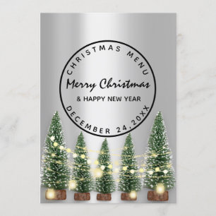 Christmas Eve Holiday Winter Menu Light Green Gray