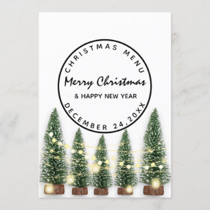 Christmas Eve Holiday Winter Menu Light Green Whit