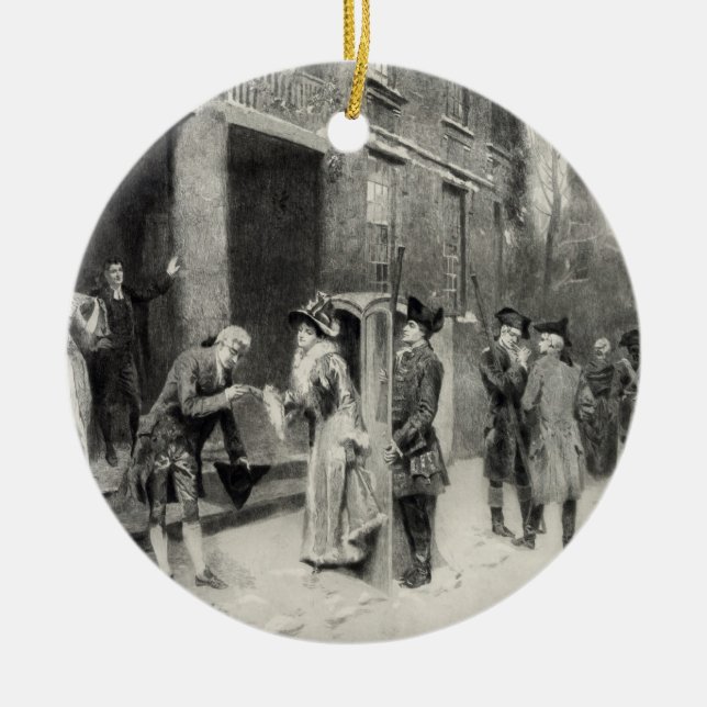 Christmas Eve in Colonial Times ornament (Front)