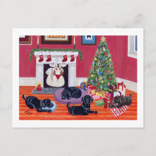 Christmas Eve Labradors Holiday Postcard