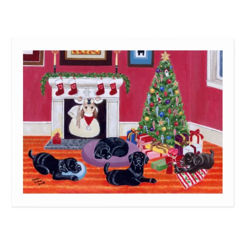 Christmas Eve Labradors Postcards