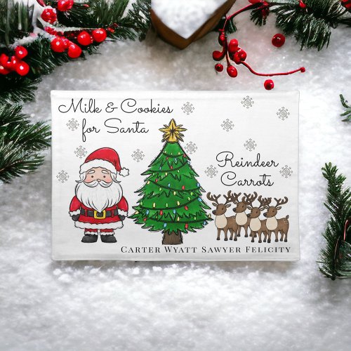 Christmas Eve Milk Cookies Santa Carrots Reindeer  Cloth Placemat