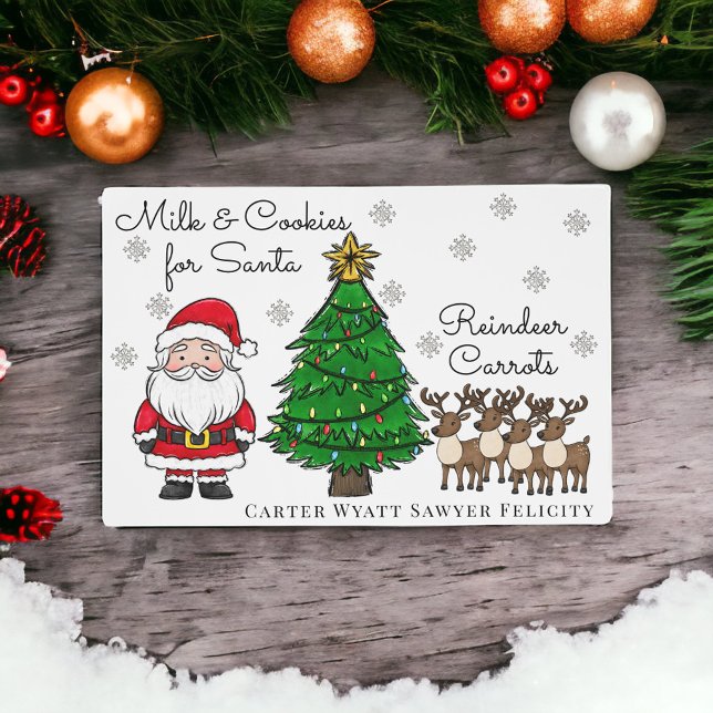 Christmas Eve Milk Cookies Santa Carrots Reindeer  Placemat (Creator Uploaded)