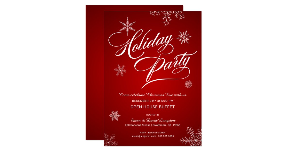 Christmas Eve Open House Buffet Party Invitation | Zazzle.com