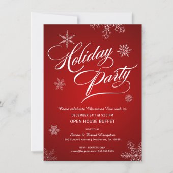 Christmas Eve Open House Buffet Party Invitation | Zazzle
