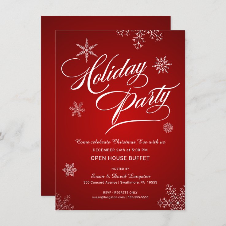 Christmas Eve Open House Buffet Party Invitation | Zazzle