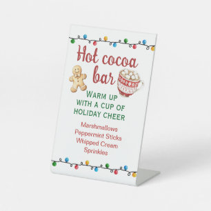 Christmas Eve Pajama Party Hot Cocoa Bar  Pedestal Sign