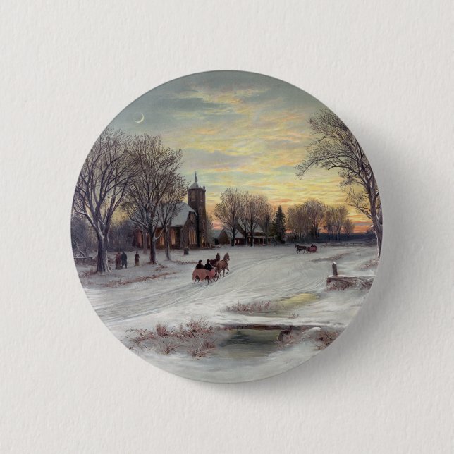 Christmas Eve Pinback Button (Front)