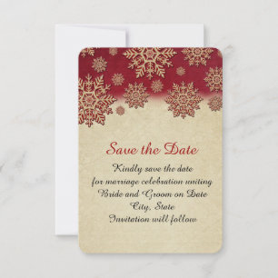 Christmas Eve Red Snowflakes Save the date