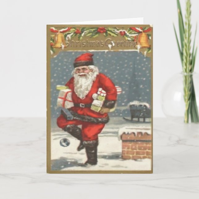 Christmas Eve Santa Greeting Card (Front)