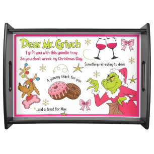 Christmas Eve Santa Milk & Cookie Board  Serving Tray