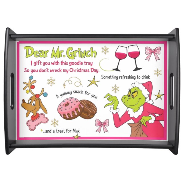 Christmas Eve Santa Milk & Cookie Board  Serving Tray (Front)