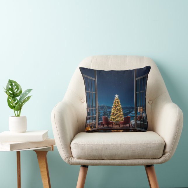 Christmas Eve Serenity Throw Pillow (Chair)