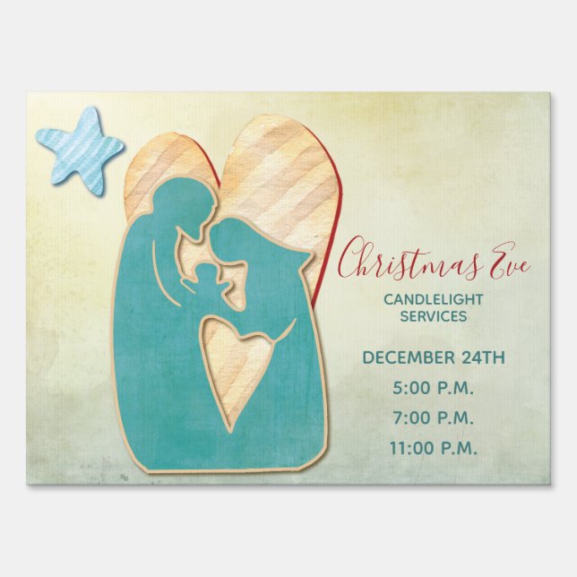 Christmas Eve Service Modern Christian Sign (Front)