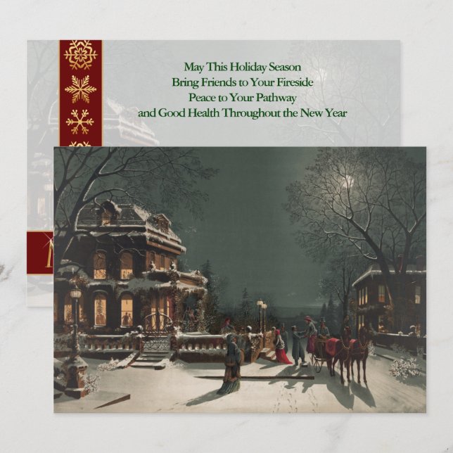 Christmas Eve Sleigh Ride Customized Christmas Holiday Card (Front/Back)