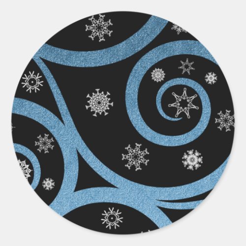 Christmas Eve Snow Swirl Stickers