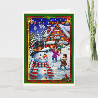 Christmas Eve Snowball Fight Card