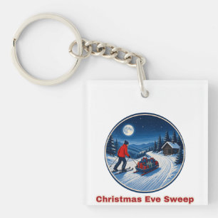 Christmas Eve Sweep Ski Patrol Keychain