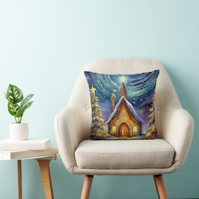 Christmas Eve Throw Pillow (Chair)