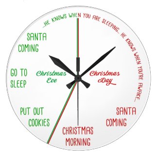 Christmas Eve to Christmas Day Holiday Wall Clock