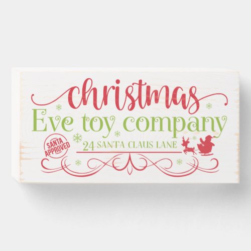 Christmas Eve Toy Company Wooden Box Sign